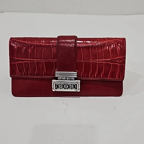 Brighton Red Crossbody Wallet  handbag with silver removable strap - Picture 8 of 8